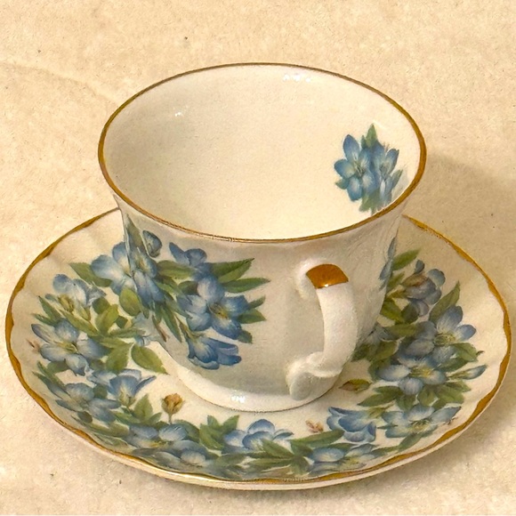 Crown Trent Staffordshire England Multi Colored Roses Cup & Saucer Set - Picture 1 of 4